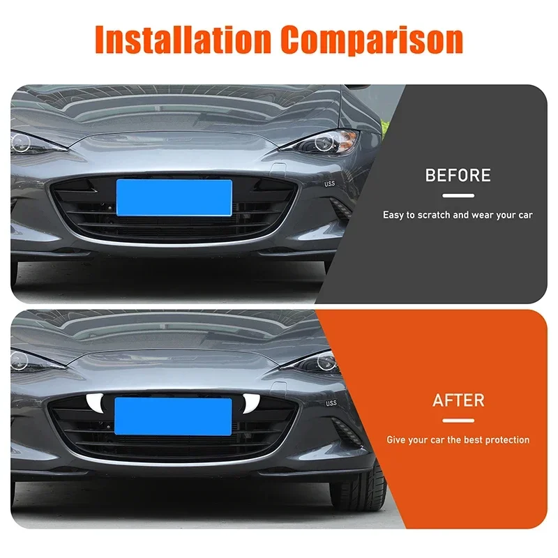 

X-T ABS белый для Mazda MX-5 ND 2016-2025, передняя решетка автомобиля, маленькие зубы тигра, декоративные детали, аксессуары для модификации автомобиля