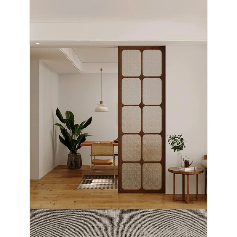 Retro Style Solid Wood Palace Grid Partition Medieval Style Entrance Entrance Living Room Rattan Washstand Screen