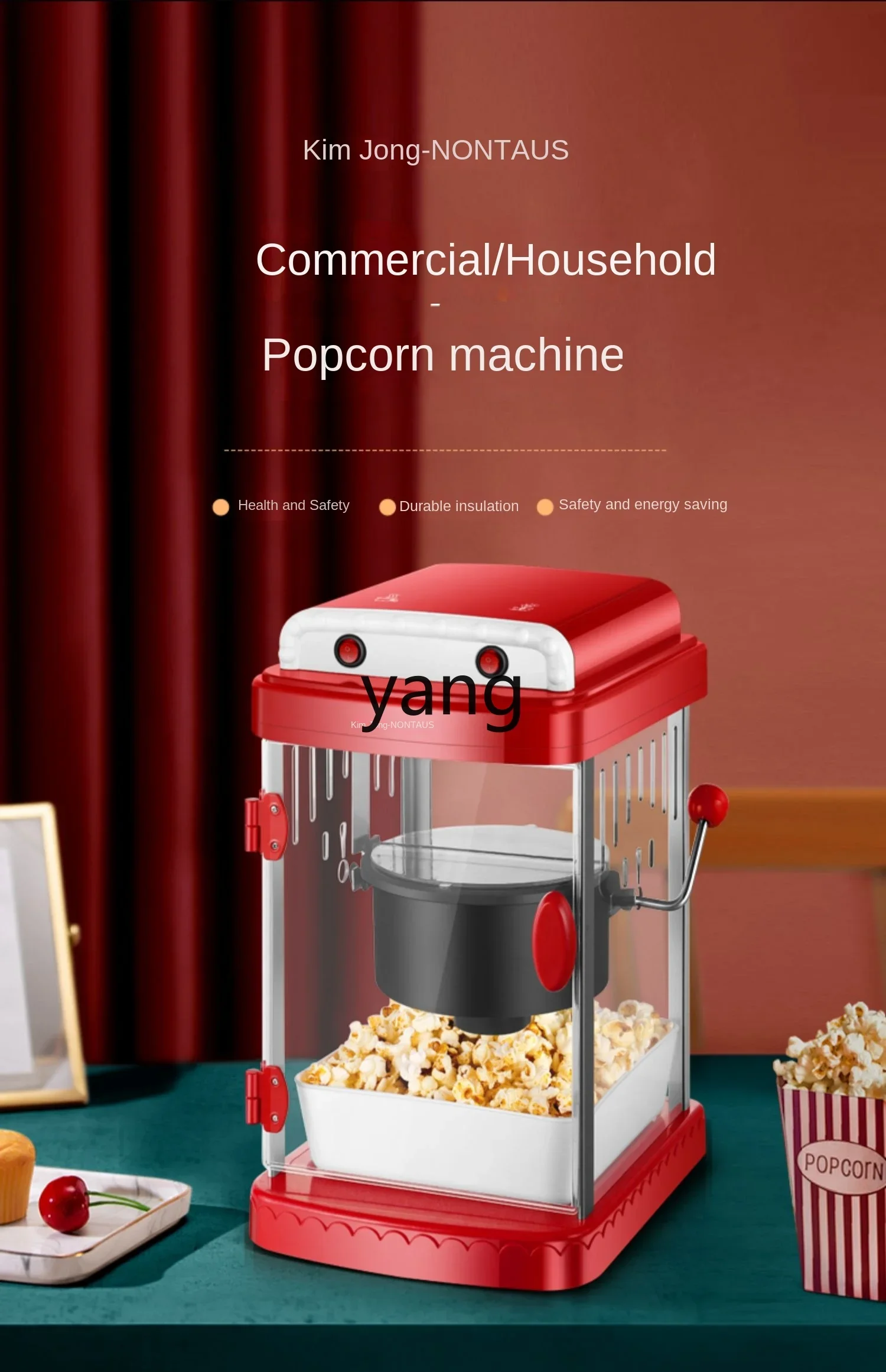 L\'m\'m Commercial Household Automatic Electric Heating Popcorn Machine Small Mini