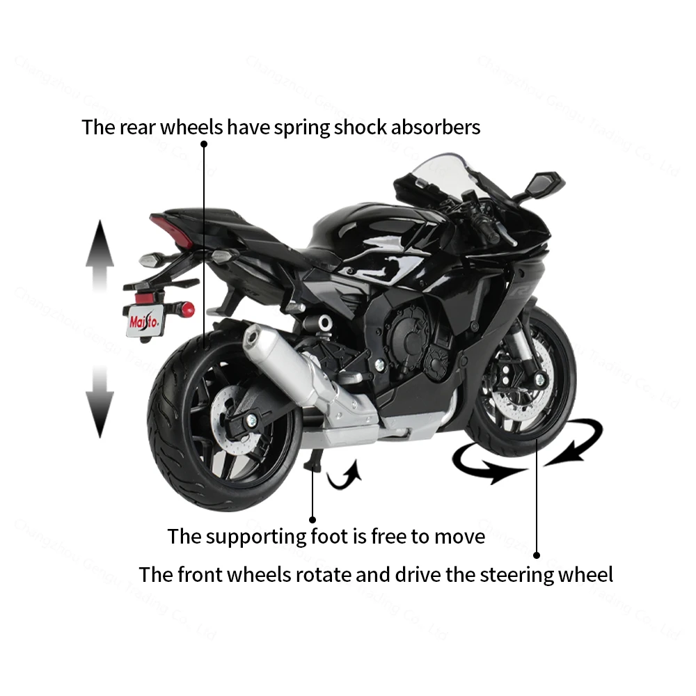 Maisto 1:12 Yamaha 2021 YZF-R1 Black Die Cast Vehicles Collectible Hobbies Motorcycle Model Toys