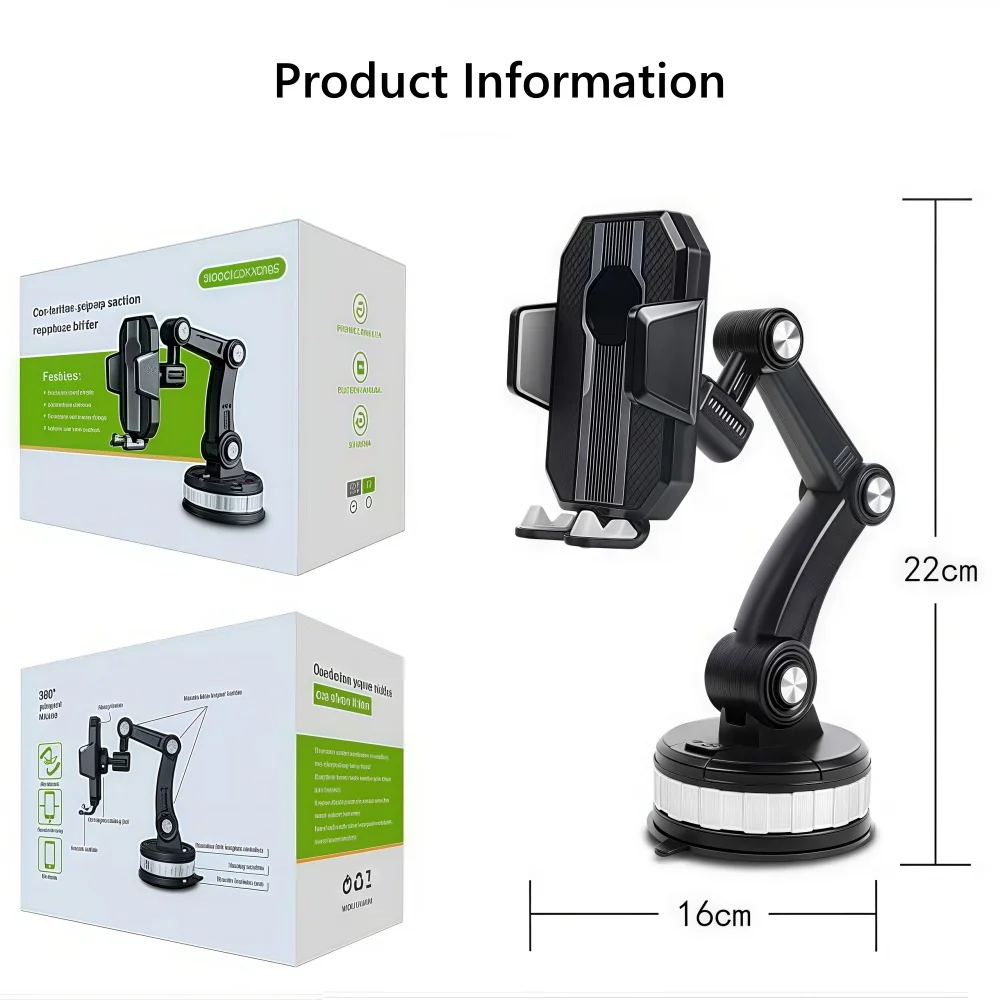 ที่วางโทรศัพท์ในรถยนต์แบบสากล ที่วางโทรศัพท์มือถือแบบดูดกระจกหน้ารถ เหมาะสำหรับ iPhone, Samsung, Xiaomi