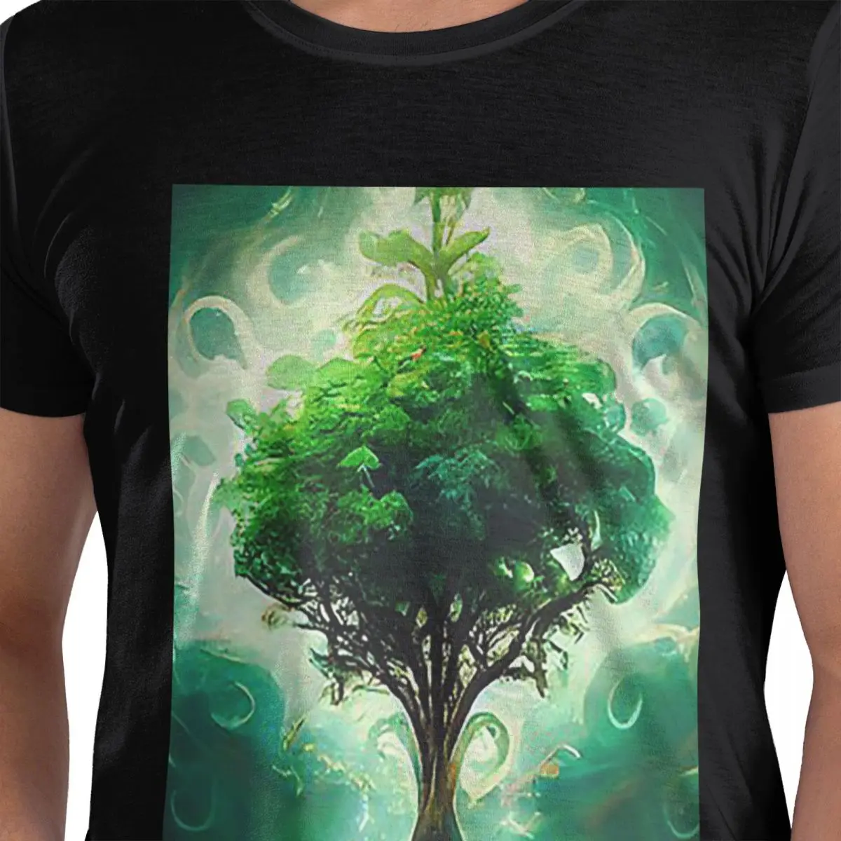 

Magic Green Tree 100% Cotton T-Shirt Men's Funny T Shirts Men Round Neck Short Sleeve S-6XL