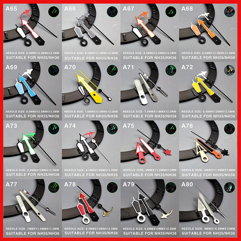 Hundreds of Pointer Luminous Benz/Seahorse/Machinery/Seiko Watches are Suitable for NH36 4R Movement nh35 Orange Hands