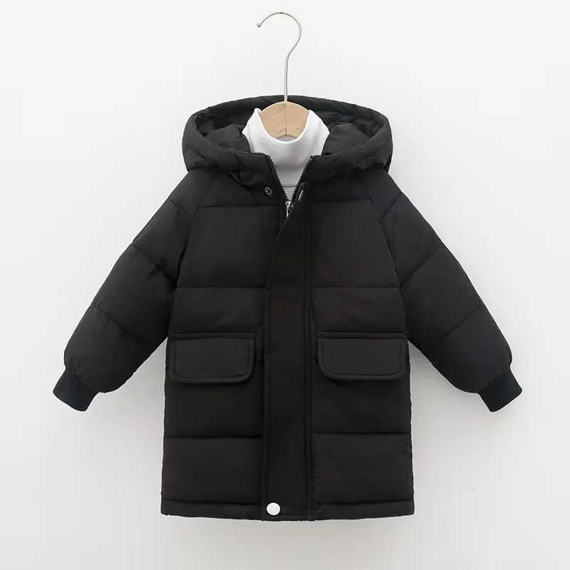Long Thick Coats Boys Girls Children Warm Cotton Jackets Soft Comfortable Sportswear Kids Windproof Outfits Baby Casual Campus