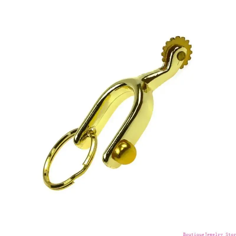 E1PE Alloy Spur Keyring Elegant Charm Spur Accessory Holder Alloy Texture