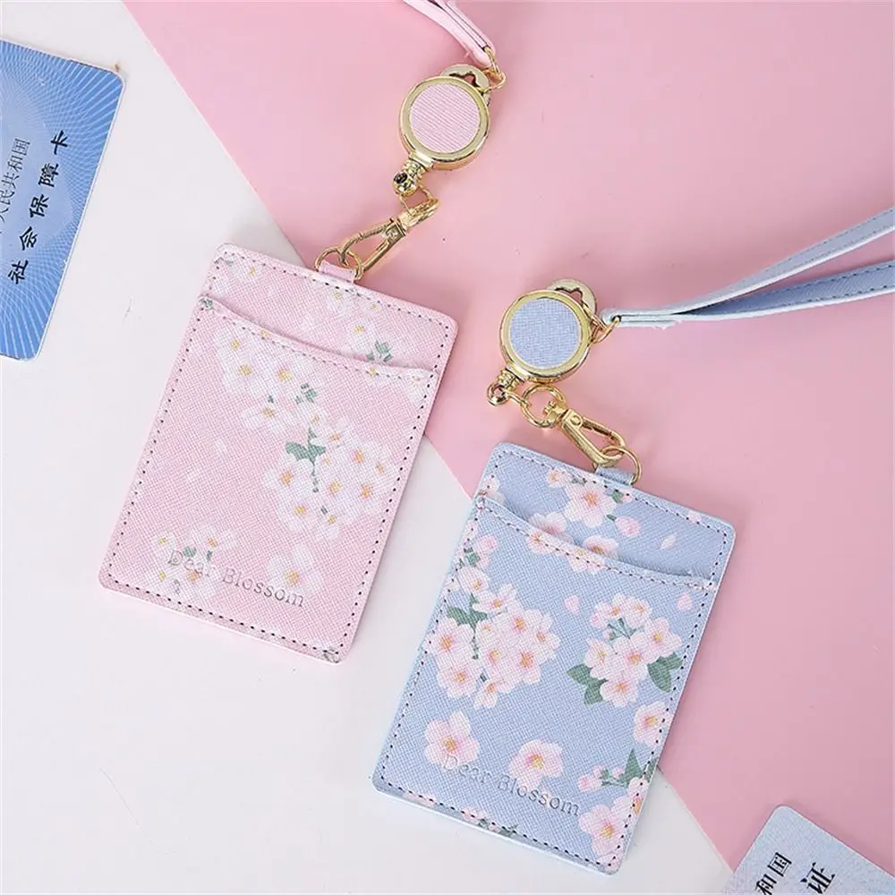 

Kawaii Office Supplies Credit Card Sakura Student Pass Card Bus Card Cover Lanyard Card Holder Business Card ID Card Holder