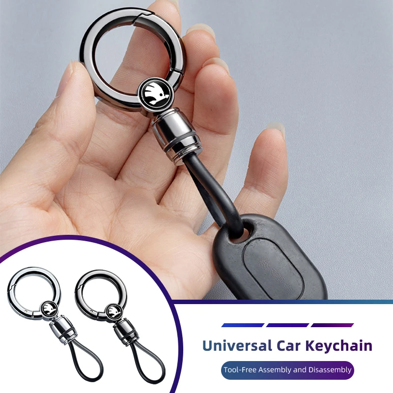 

﻿ Car Styling Key Chain Metal Keyring Pendant Decoration Accessories For Skoda Octavia Rapid Kodiaq Karoq Fabia Kamiq Superb