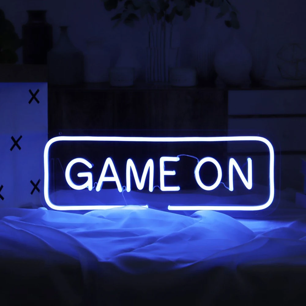 Game on Neon Sign Custom Room Led Light for Event Party Bar Gaming Room Store Wall Decor Studio Luminescent Signboard