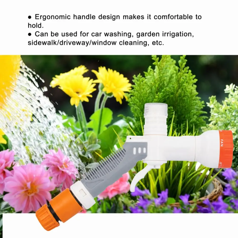 Ergonomic Handle Garden Hose Nozzle Sprayer Easy Installation Leakproof Hose Nozzle 5 Spray Settings Spray Gun Sidewalk Cleaning