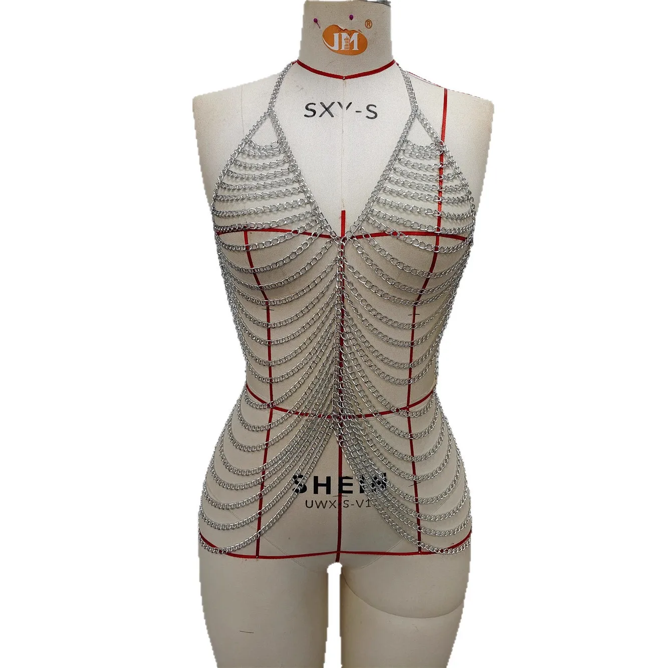 جديد النمط الأوروبي والأمريكي المعادن متعدد الطبقات سلسلة الصدرية قلادة مثير تانك الأعلى قلادة للفتيات الساخنة #6