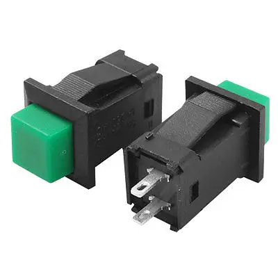 

SPST ВКЛ/ВЫКЛ Самоблокирующийся зеленый кнопочный переключатель НЕТ Нормально открытый