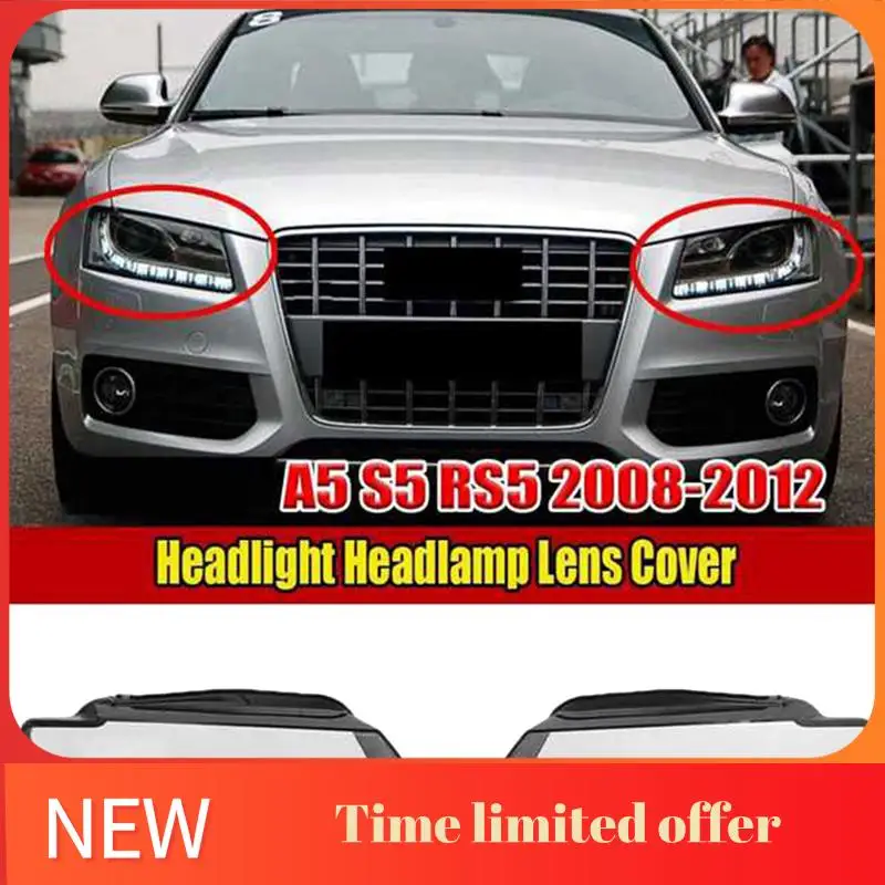 

A42T-1Pair 8T0941030 8T0941029 Front Headlight Cover Lens Shell For A5 S5 RS5 2007-2012 Head Light Lampshade Housing