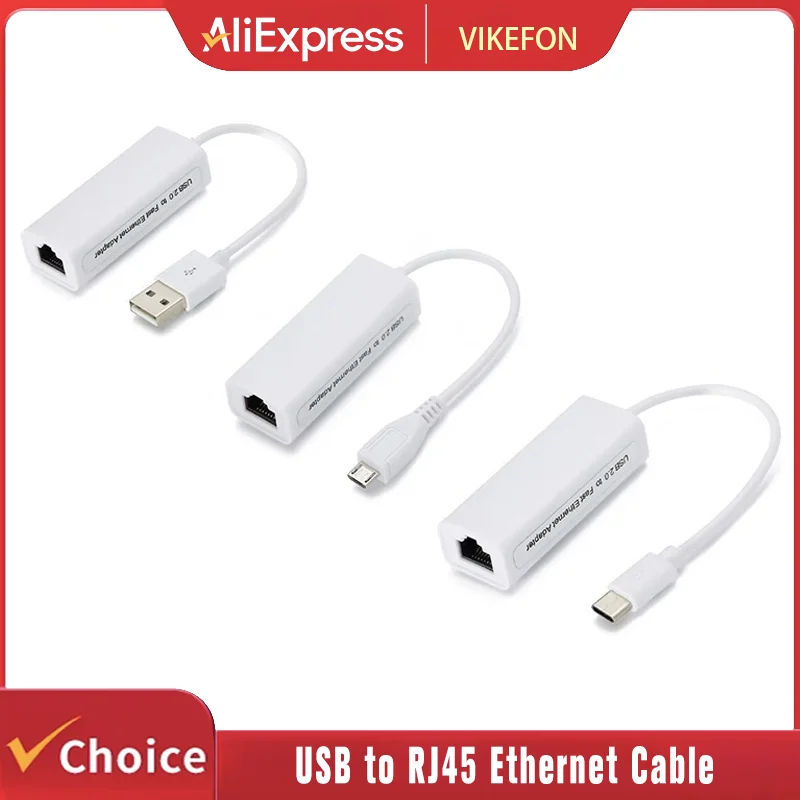 

USB-RJ45 Ethernet-кабель, разветвитель, удлинительный адаптер, сетевая карта Micro USB2.0 100 Мбит/с для планшета, ноутбука, компьютера, Android