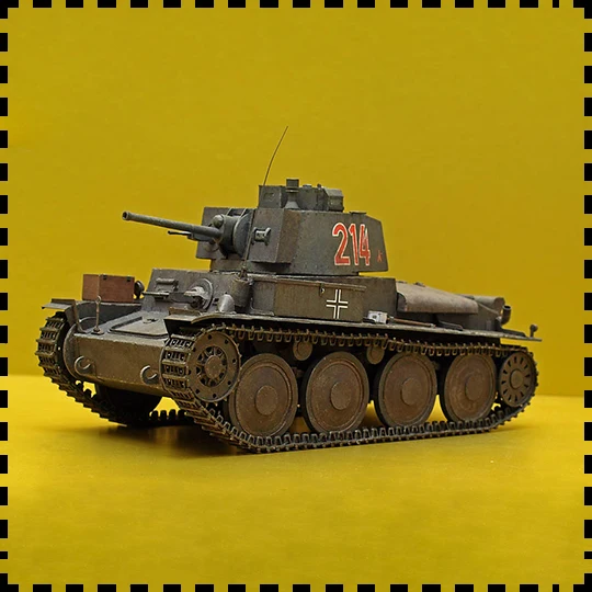 

1:25 Scale WW2 Germany Czech PzKpfw 38T Light Tank Handcraft Paper Model Kit Handmade Toy Puzzles