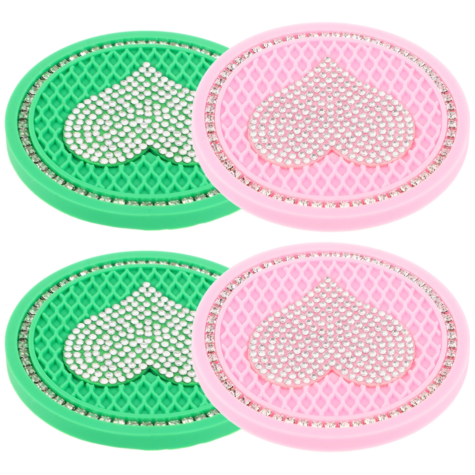 

4pcs Rhinestone Cup Coasters Automotive Bling Accessories Elegant Cup Holder Inserts Stylish Drink Coasters For Car Interior Fit