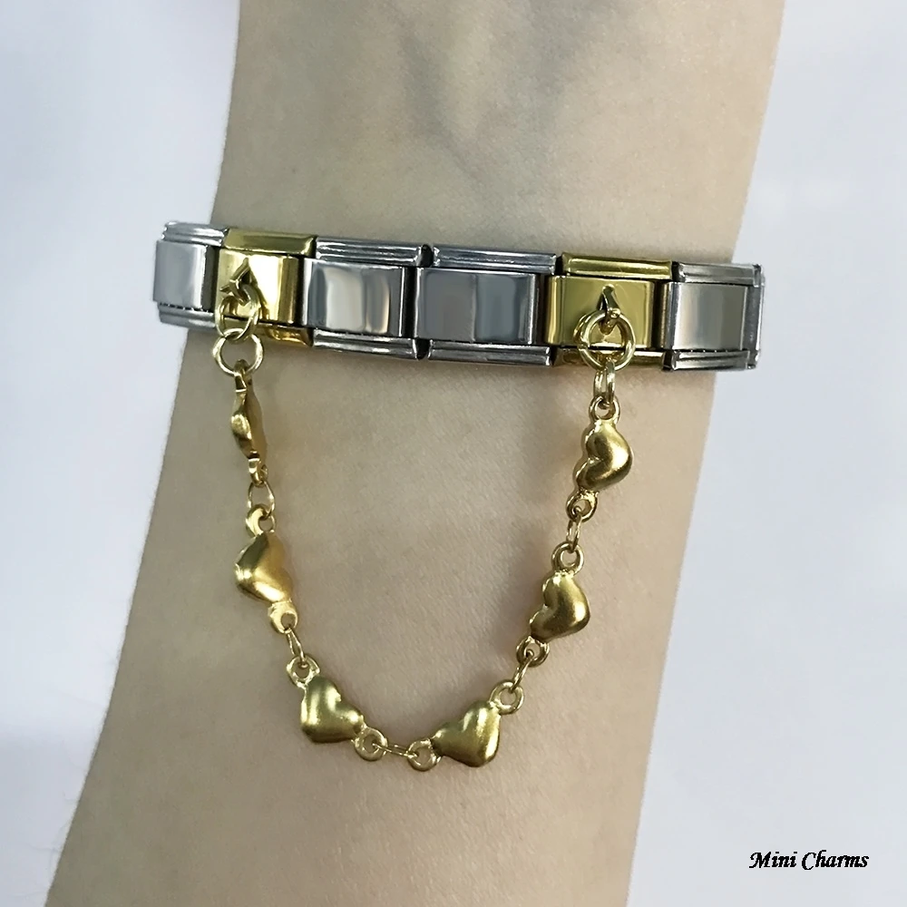 Damen Edelstahl 16 Stile Hängende Herz-Ketten-Anhänger Passend für 9mm Armband Edelstahl DIY Schmuckherstellung Italienischer Schmuck – Detail 10