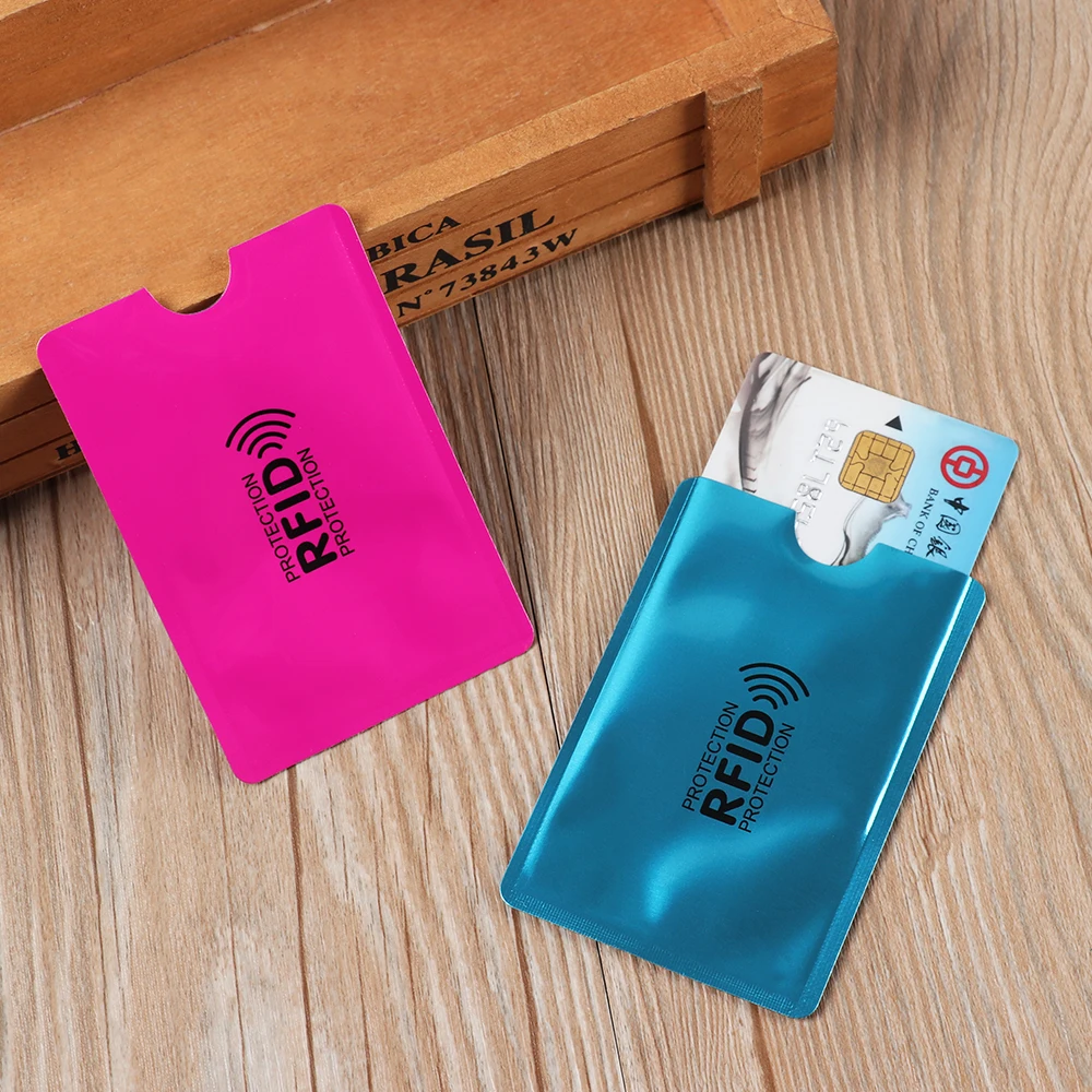 5Pcs Safety Anti-theft Aluminium Credit Cards RFID Blocking Protect Case Cover Card Holder Sleeve Wallet