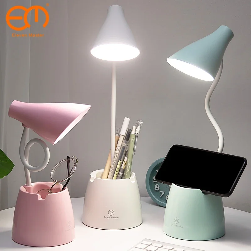 

Flexo Led Table Lamps with Usb Touch Dimmable LED Stand Desk Light Reading Lamp Modern Flexible Study Lamp with Pen Holder