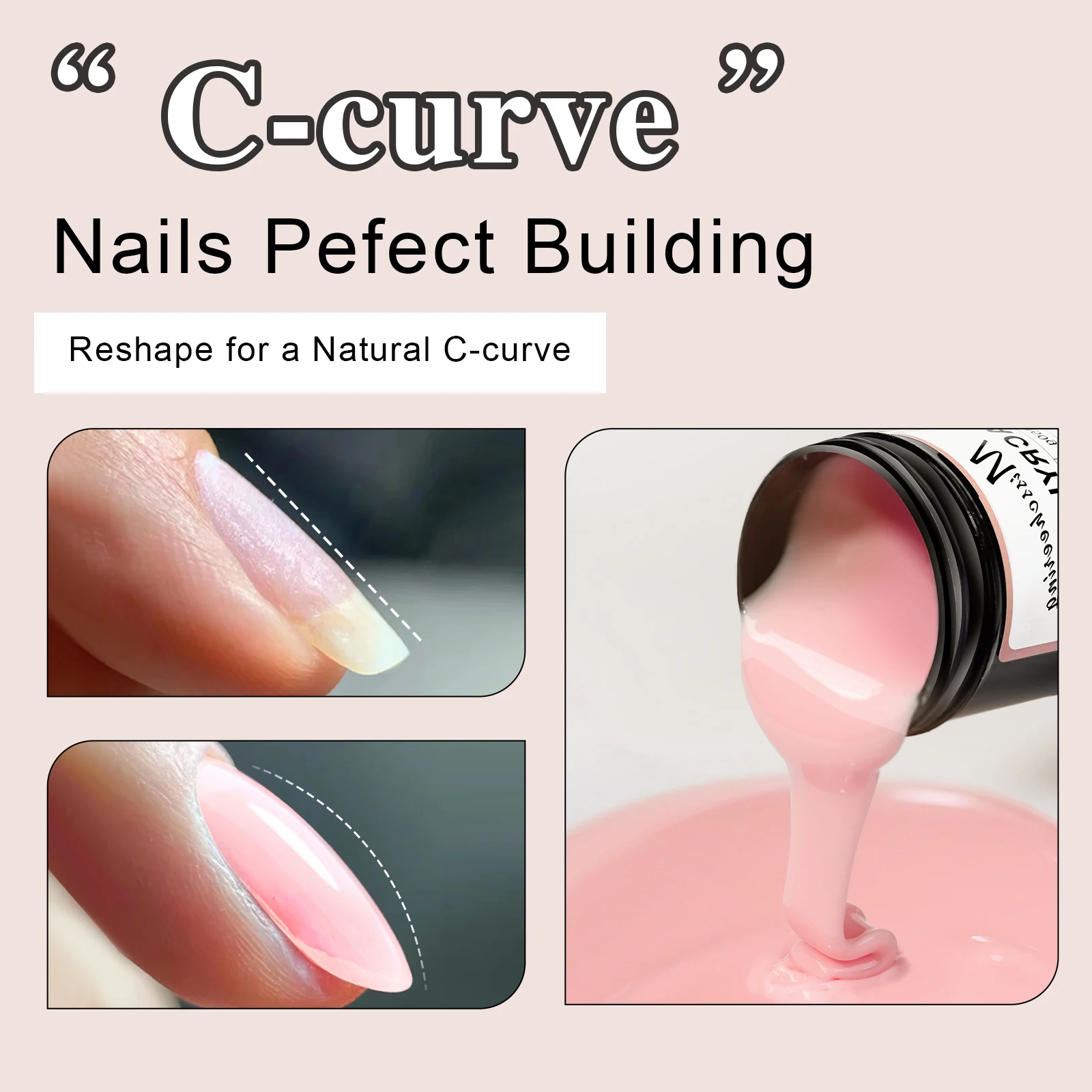 4pcs/set 150g Bulk Light Nude Nail Extension Gel Acrylic Semi-Permanent UV/LED Gel Varnish Suitable for DIY Design Nail Art