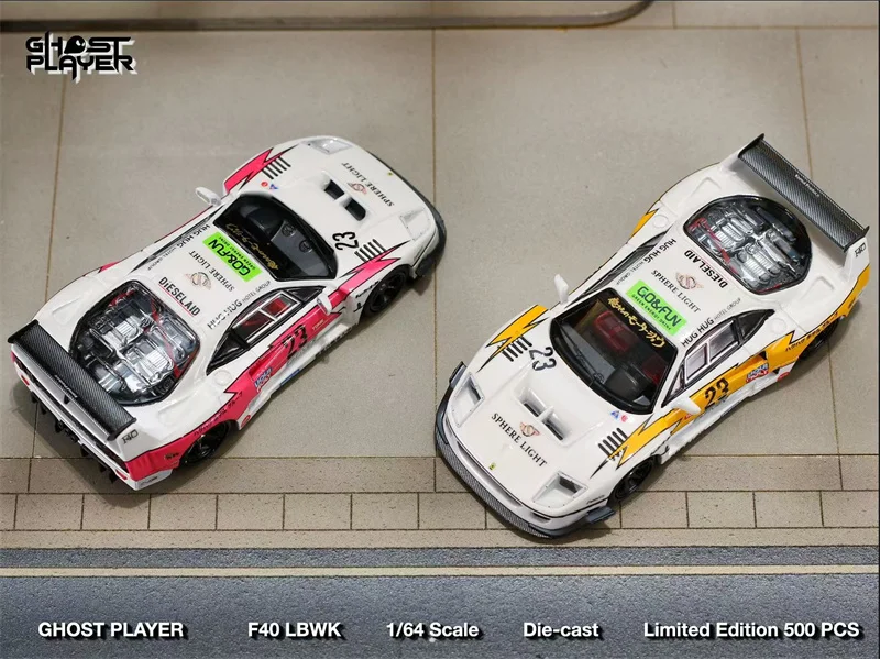 

Предпродажа GHOST PLAYER 1:64 LBWK LB WORKS F40, желтая/розовая литая коллекция моделей автомобилей, миниатюрная коллекция