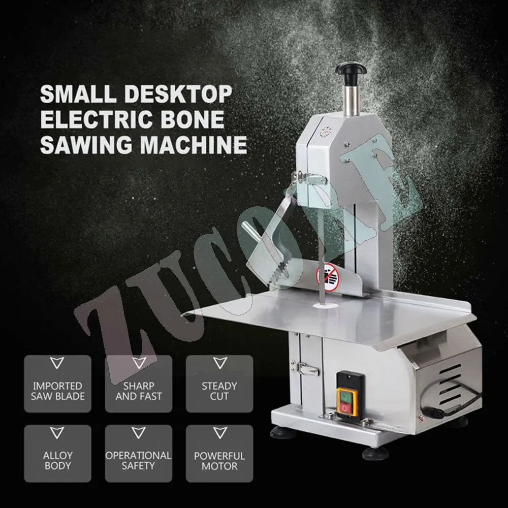 Sierra de huesos eléctrica comercial de escritorio, hoja de corte de huesos de carne congelada, costillas de Trotter, carne de pescado, sierra de carne de res