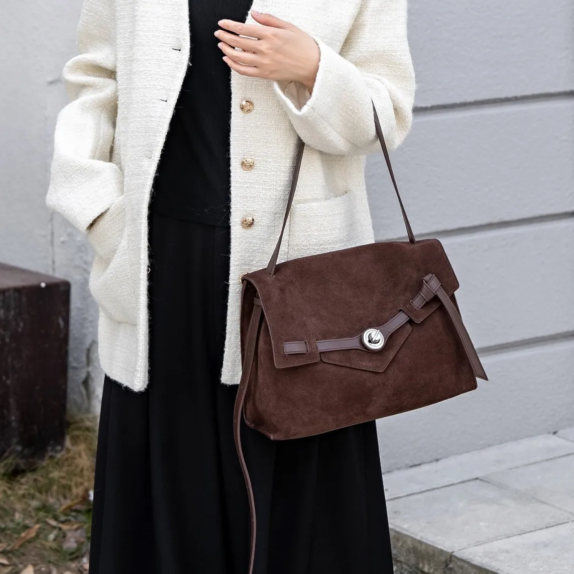 2026 موضة جديدة غير رسمية متعددة الاستخدامات حقيبة ساعي الراقية حقيبة كتف جلدية نسائية حقيبة تحت الإبط العصرية #3