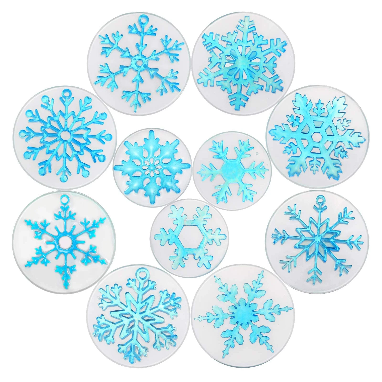 11 Uds. Plantillas de jabón de Navidad con forma de copo de nieve, molde para posavasos, fabricación de joyas, colgante de Gel de sílice, moldes de silicona epoxi