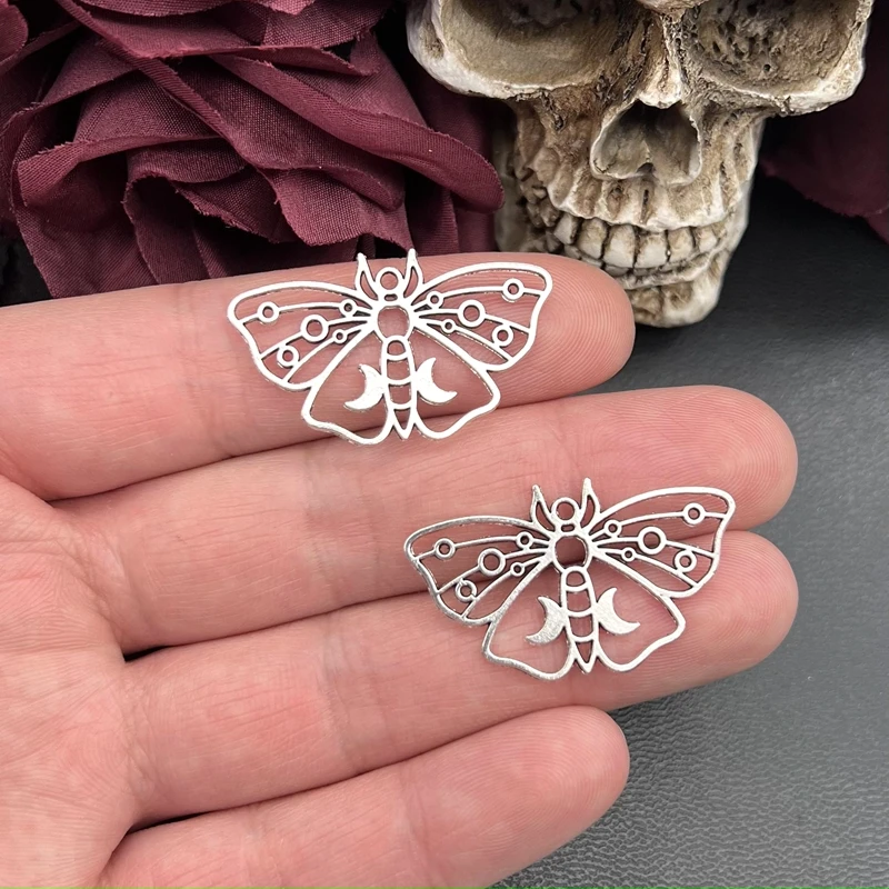 8pcs Luna Moth Charms for DIY Jewellery Making
