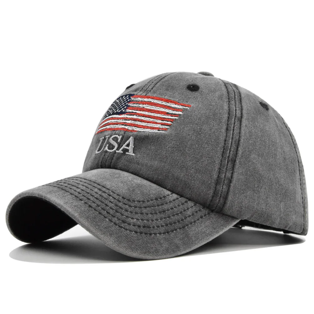 

Washed Cotton Golf Dad Hat Washed Vintage American Duckbill USA Embroidered Baseball Cap