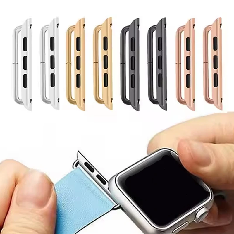 Adattatore connettore in acciaio inossidabile 2 pezzi per Apple Watch 44mm 40mm 42/45mm 41mm 38 Connettori Accessori per Iwatch 6 5 7 8 9 Se