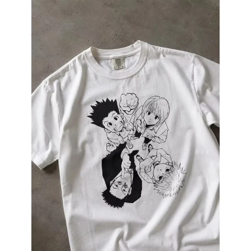 HxH Hunter X Hunter Anime T-Shirt Men Retro Vintage Edgy Streetwear Cotton Short Sleeve Graphic 2026 Summer Loose Hot Sale