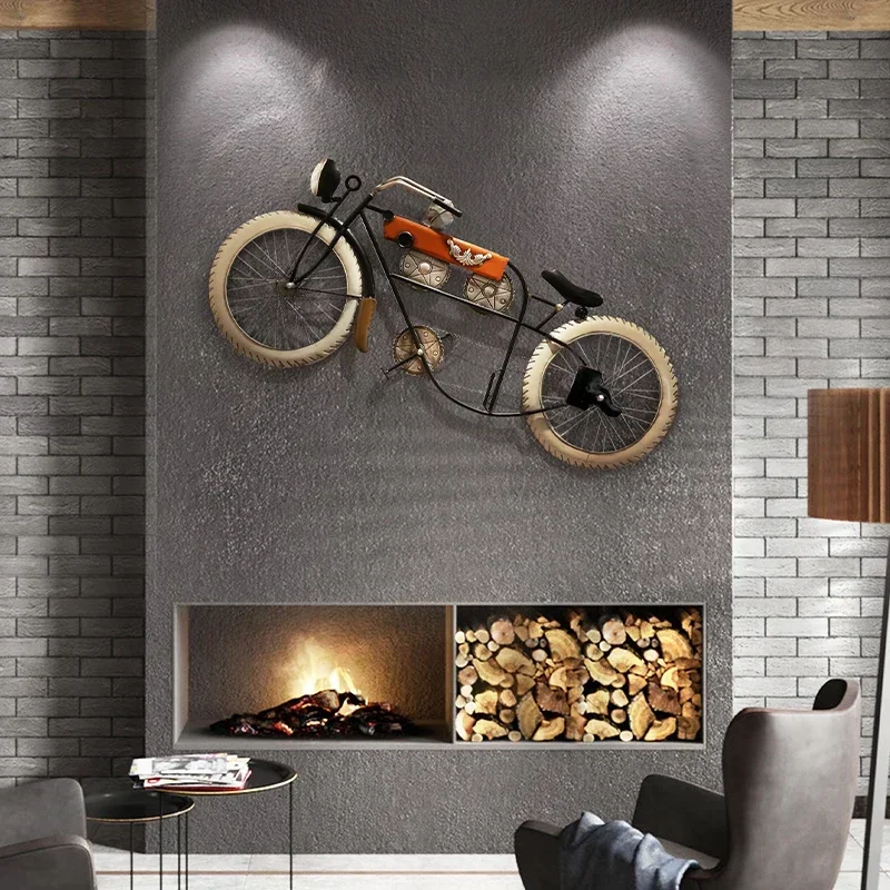 

Retro Industrial Iron Bicycle Wall Art, Bar Scene Decoration, Creative Children's Room Wall Decor, Home Pendant Ornament.