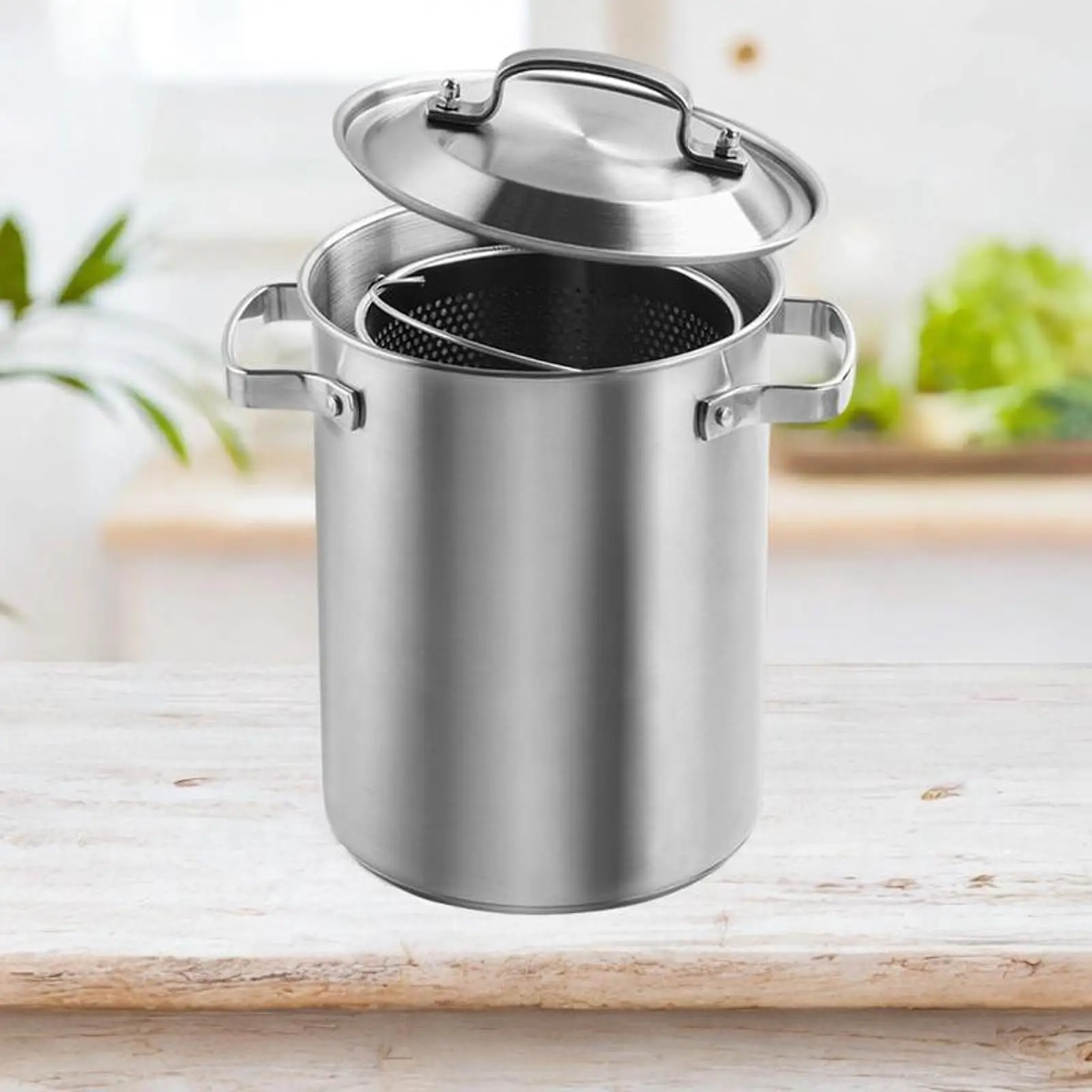 

Stainless Steel Oil Bucket with Handle Stockpot for Canteens Hotel Household