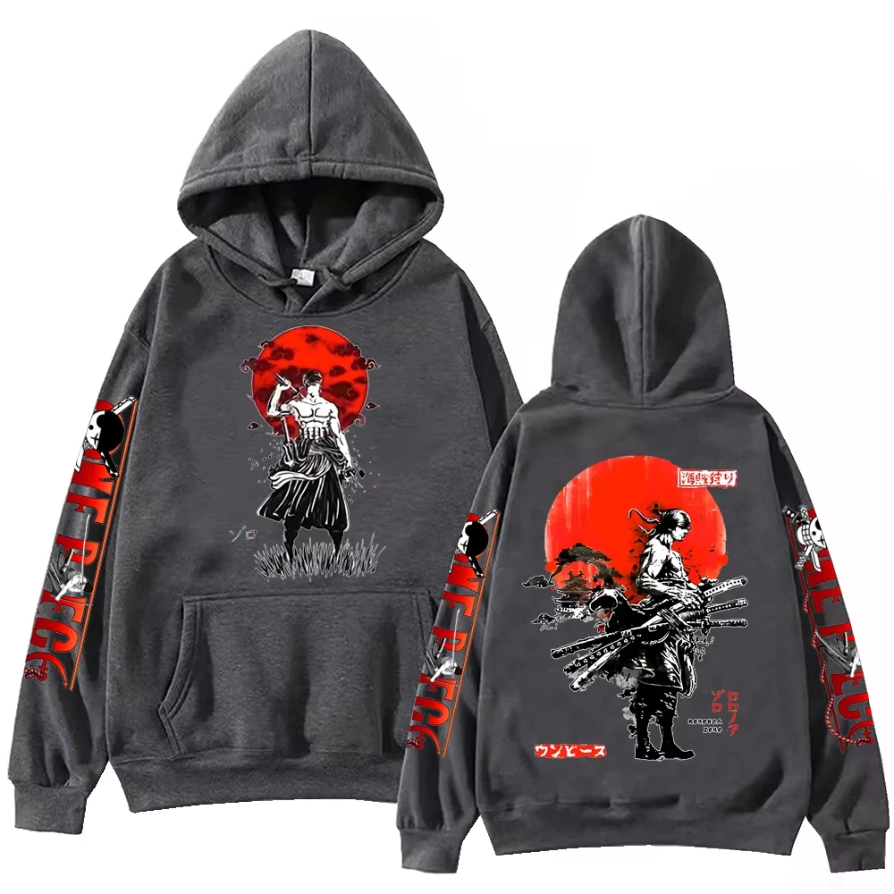 ONE PIECE Anime Zoro Hoodie Harajuku Hip Hop Pullover Sweatshirt Men's and Women's Same Autumn and Winter Sports Casual Top