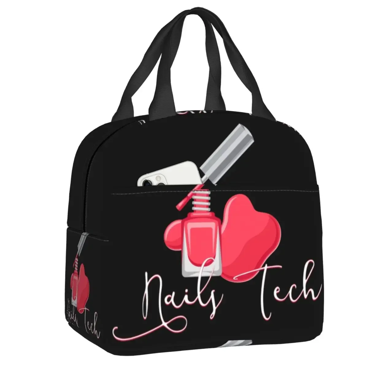 Mode nagellak geïsoleerde lunchtassen voor werk school vingernagel manicure tech herbruikbare koeler thermische Bento Box dames