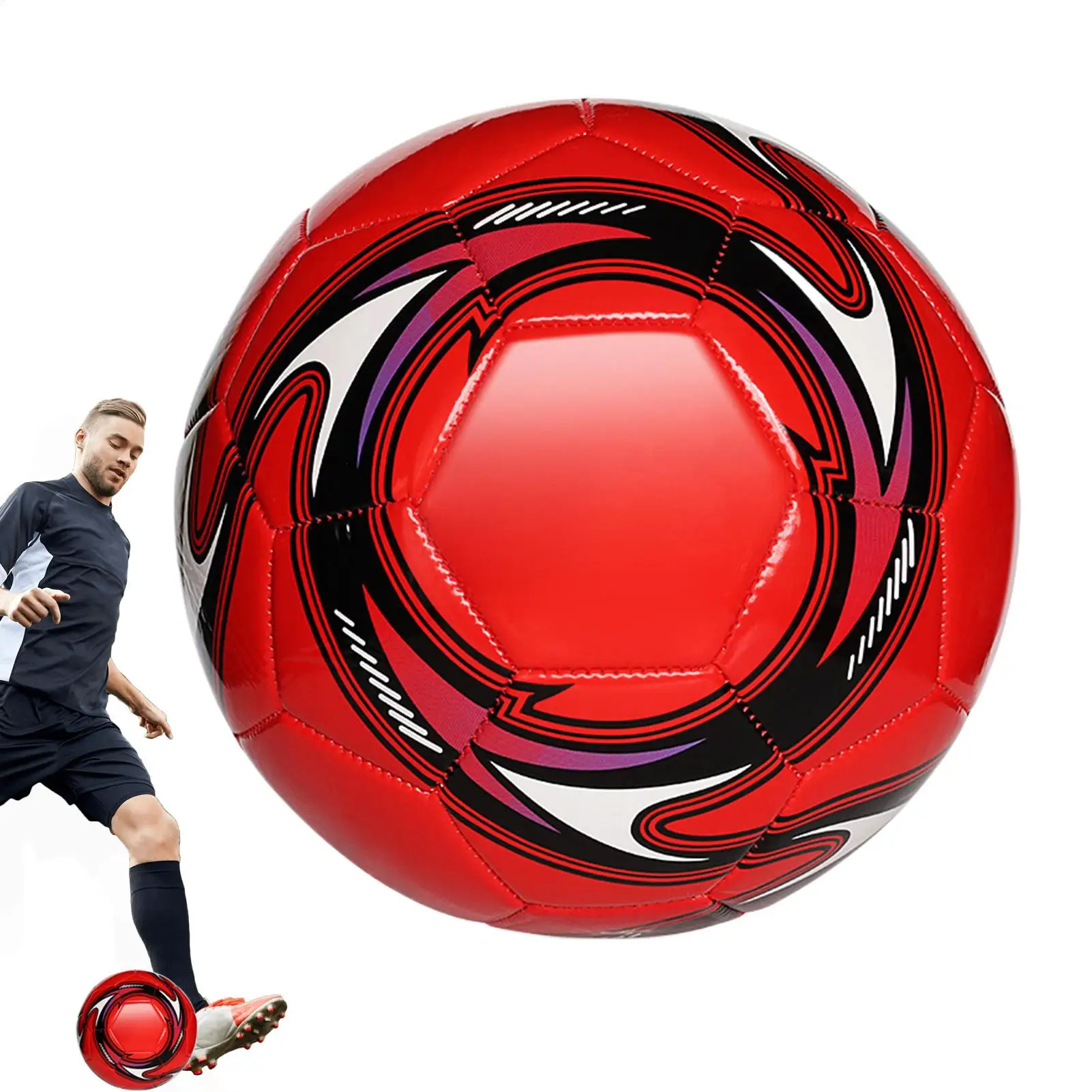 

Soccer Ball For Kids PVC Size 5 Competition Soccer Ball Comfortable Feet Standard Practicing Football For Boys Youth Athletes