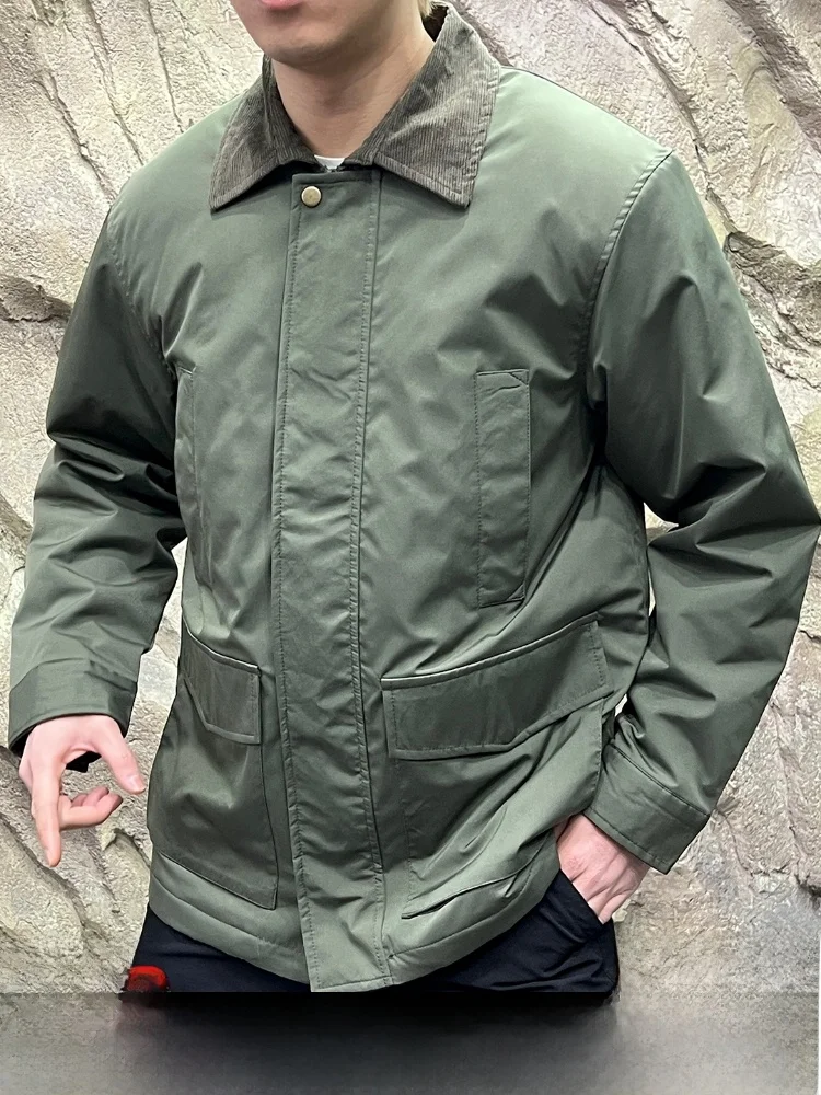 

Warm Cotton Jaet Men's Casual Sle Windproof Cozy Parka Long Sve Stand Fit Youth Faion Basic Mass Market