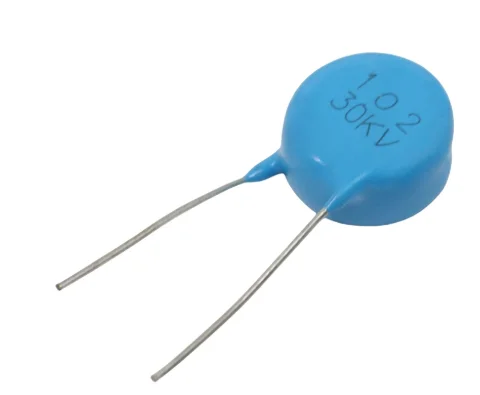 10pcs 102K 30KV high voltage capacitor 0.001UF 1NF straight plug 30000V blue round