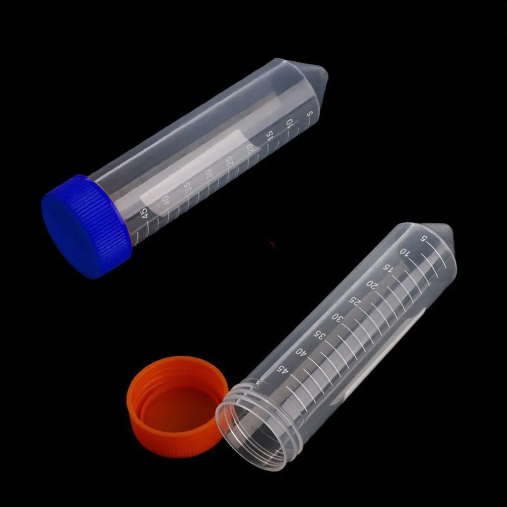 

50pcs Conical Bottom Tubes High Quality Plastic Ultra Transparency Laboratory Test Sample Storage Food Coloring Craft