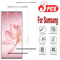 3Pcs 9H Curved Tempered Glass For Samsung S24 S23 S22 S21 S20 Ultra Phone Glass For Samsung S9 S8 S10 Note 10 20 Ultra Glass