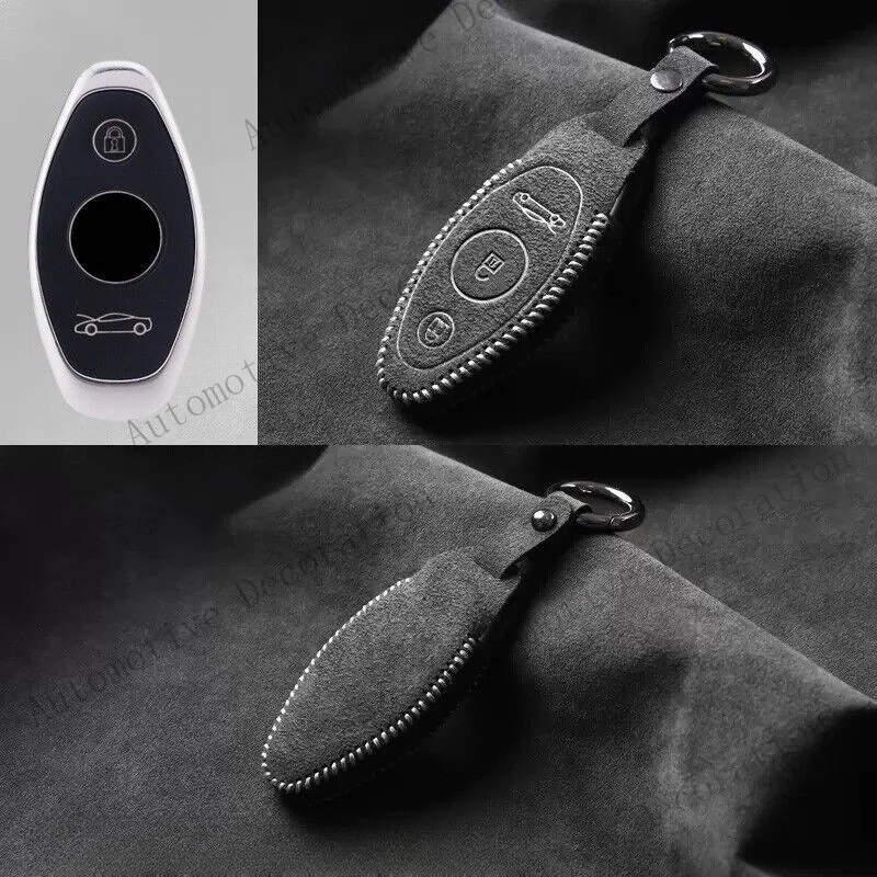 Z+ Suede Leather Remote Key Fob Case Cover Holder For McLaren 720S 570S 570GT 600LT