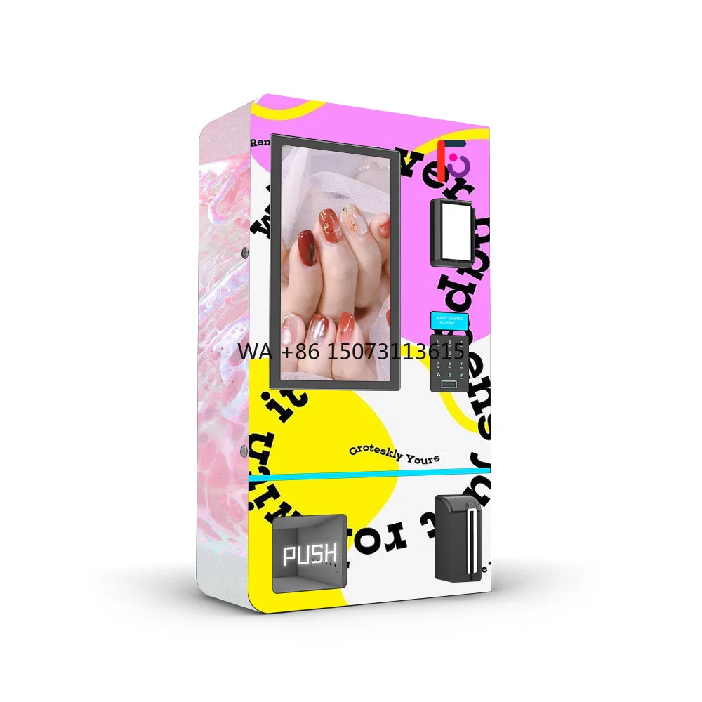 

Smart Touch Screen Wall-Mounted Nail Polish Vending Machine | Customizable Beauty Product Dispenser with Credit Card Payment