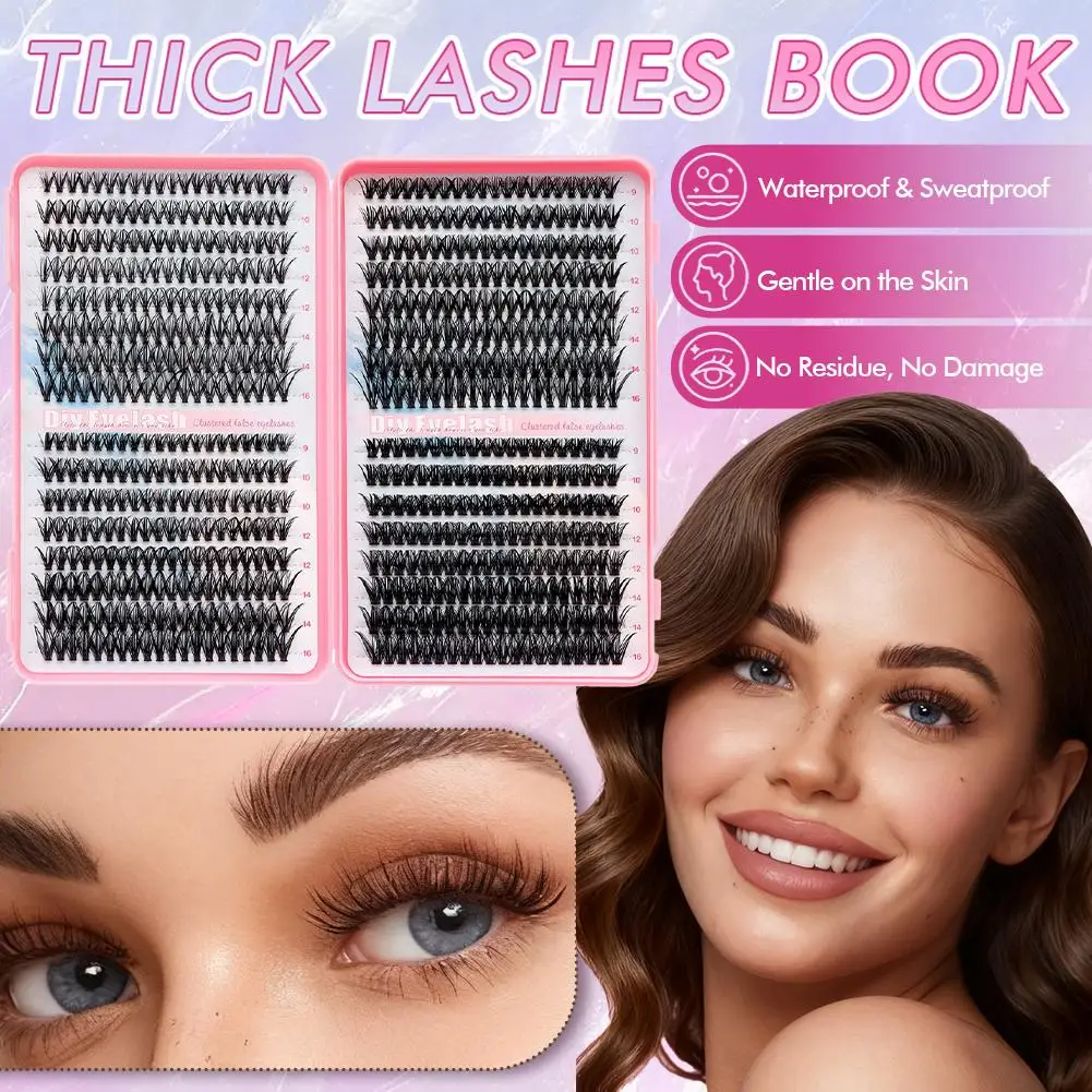 ชุดต่อขนตาแบบหนา 9-16 มม. แบบหนา 30-60D ขนตาธรรมชาติ งอนสวย พร้อมกาวติดขนตา อุปกรณ์ต่อขนตา