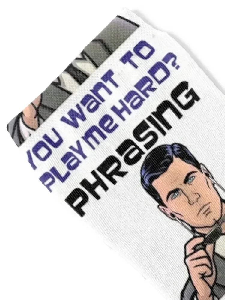 Sterling Archer Putting On Glasses Phrasing Play Me Hard Socks with print Toe sports Socks Men Women's