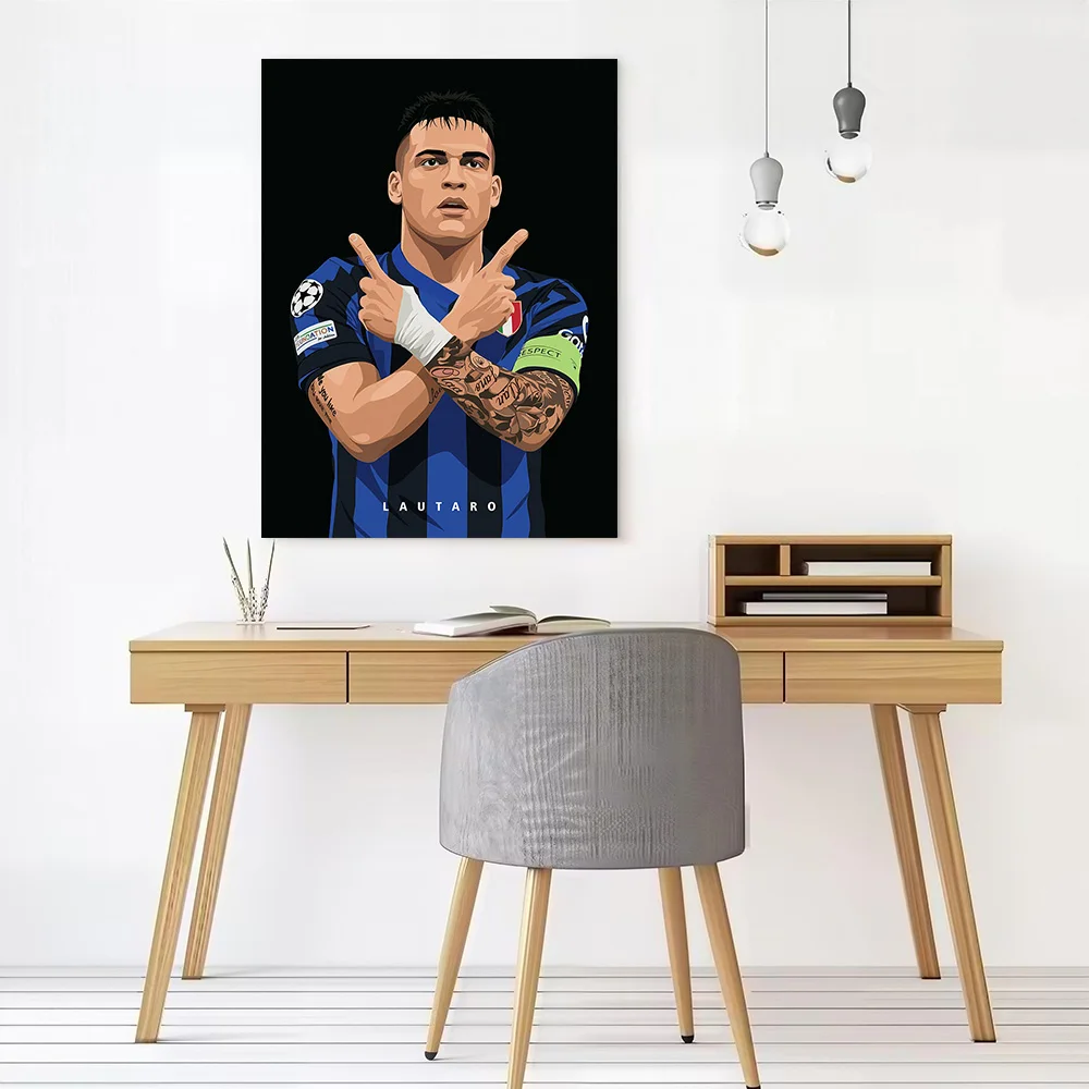 Lautaro Martinez Inter Football Player Poster Customizable Printed Canvas Painting for Pictures Wall Art Decorative Picture Arts