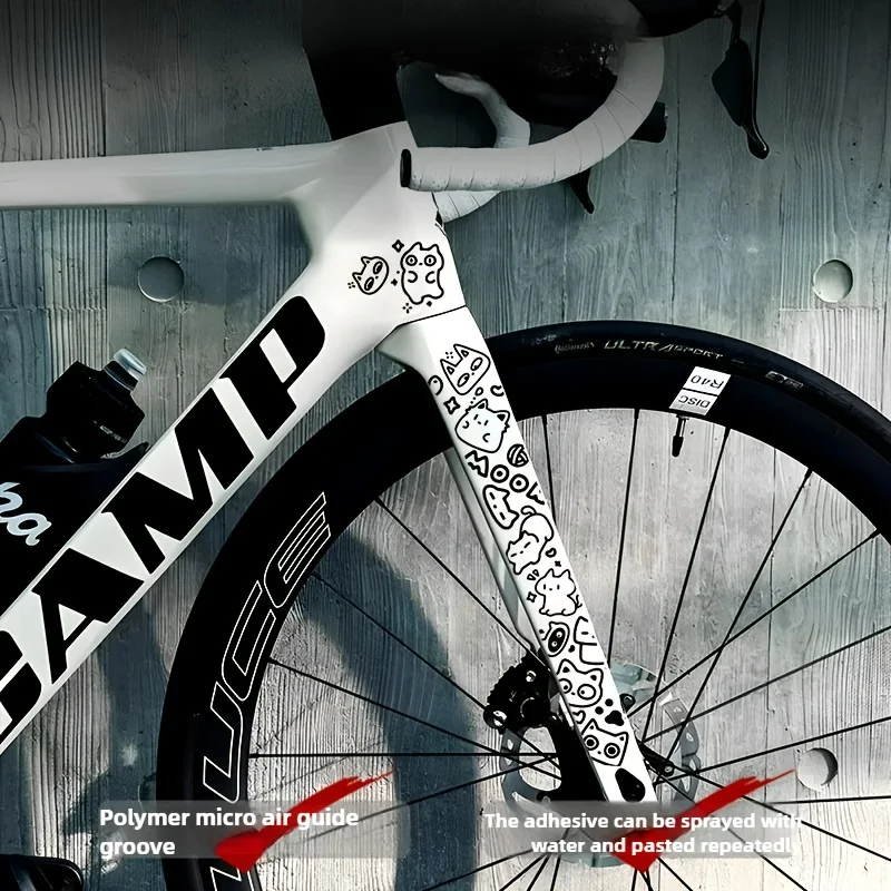 

cool car sticker PVC sticker, easy to install Graffiti DIY bicycle frame sticker, mountain road fork protective cover