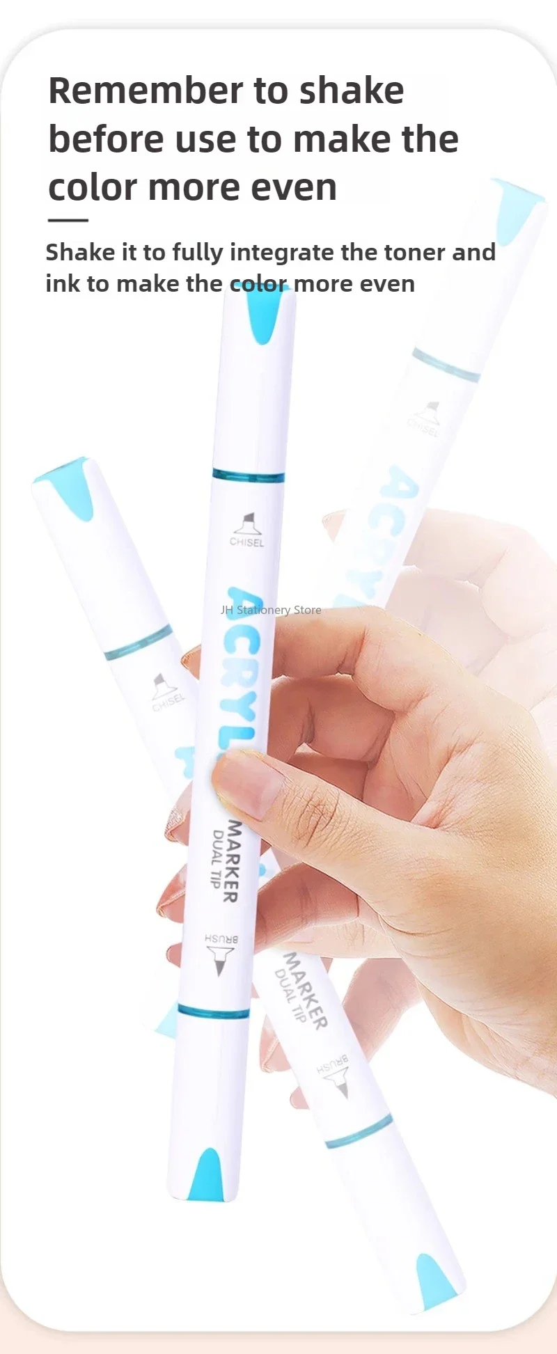 GuangNa Dual Tip Neuer drückenfreier Student Malerei Handzeichnung Acryl Marker Gerader flüssiger wasserdichter Graffiti-Stift – Detail 22