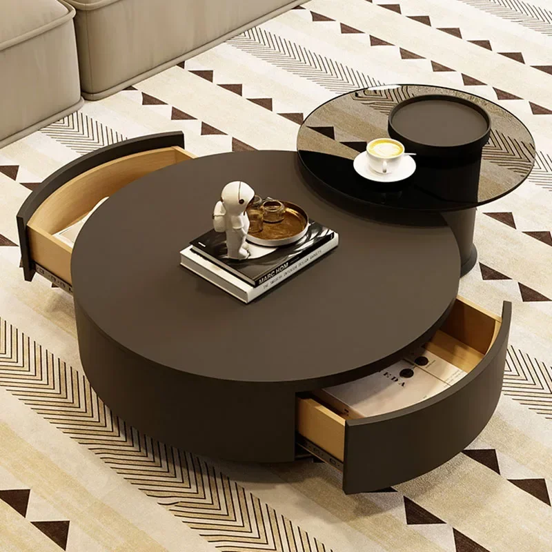 

Modern Nordic Coffee Table Minimalist Simple Coffee Tables Storage Round Drawers Living Room Designer Mesa Auxiliar Furniture
