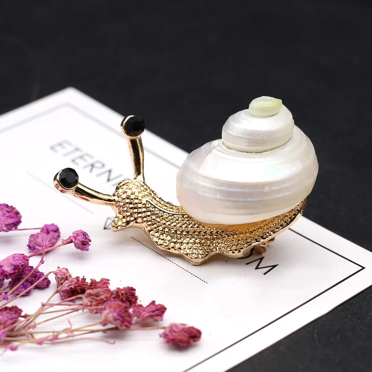 Natural Shell Snail Brooch Pendant Alloy Golden Silvery Corsage Charms For Jewelry Making DIY Necklace Women Gift Party 55X30mm - Image 6