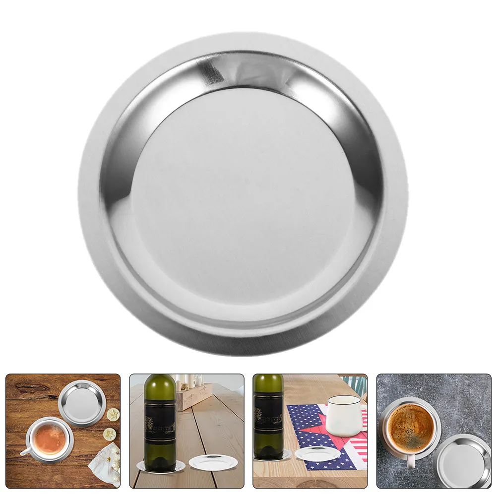 8Pcs Premium Thickened Stainless Steel Wine Bottle Coaster Multi Function Heat Resistant Non Slip Pad for Red Wine Teacup and